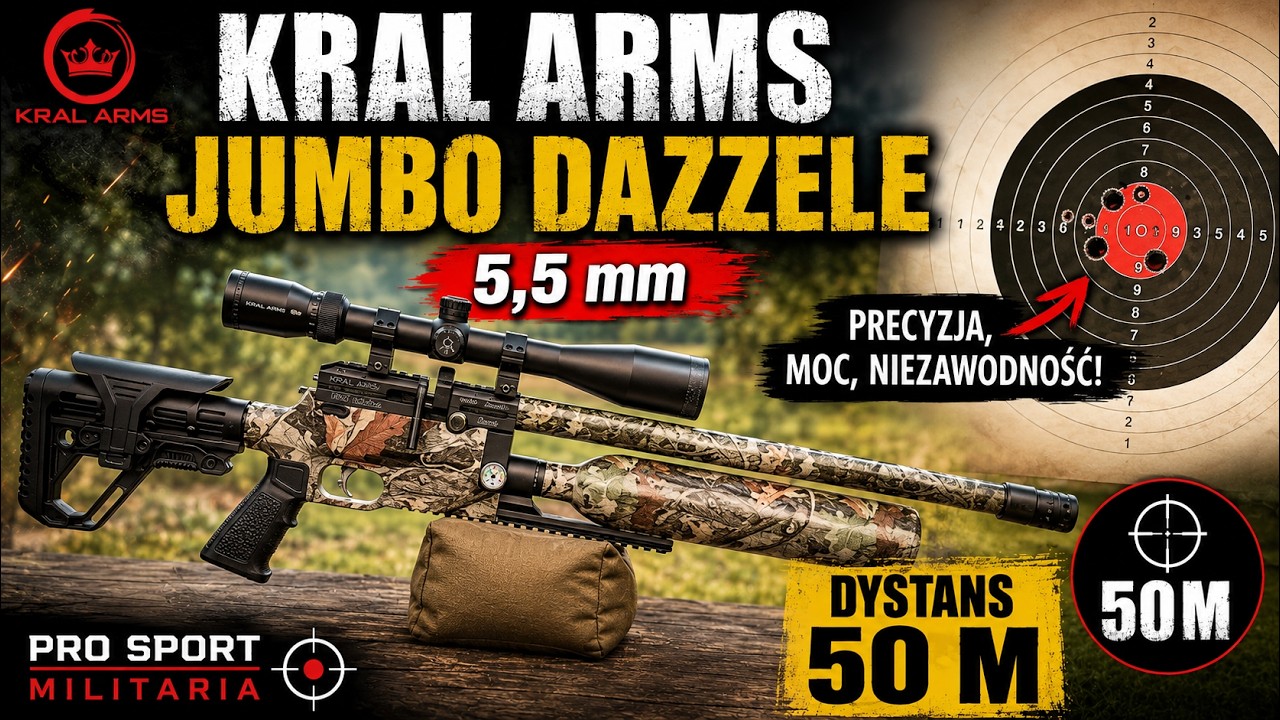 Wiatrówka Kral Arms Jumbo Dazzele 5,5 mm  Dystans 50 M
