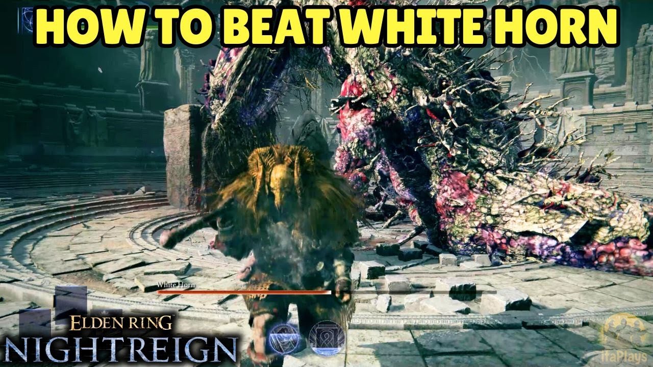 Raider versus White Horn boss fight in Elden Ring Nightreign