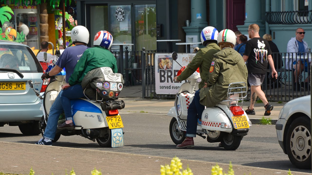2024 'Morecambe Rides Again' Scooter Rally. Prom ride-by+Scooters Walkabout. Modrophenia!  SELECT HD