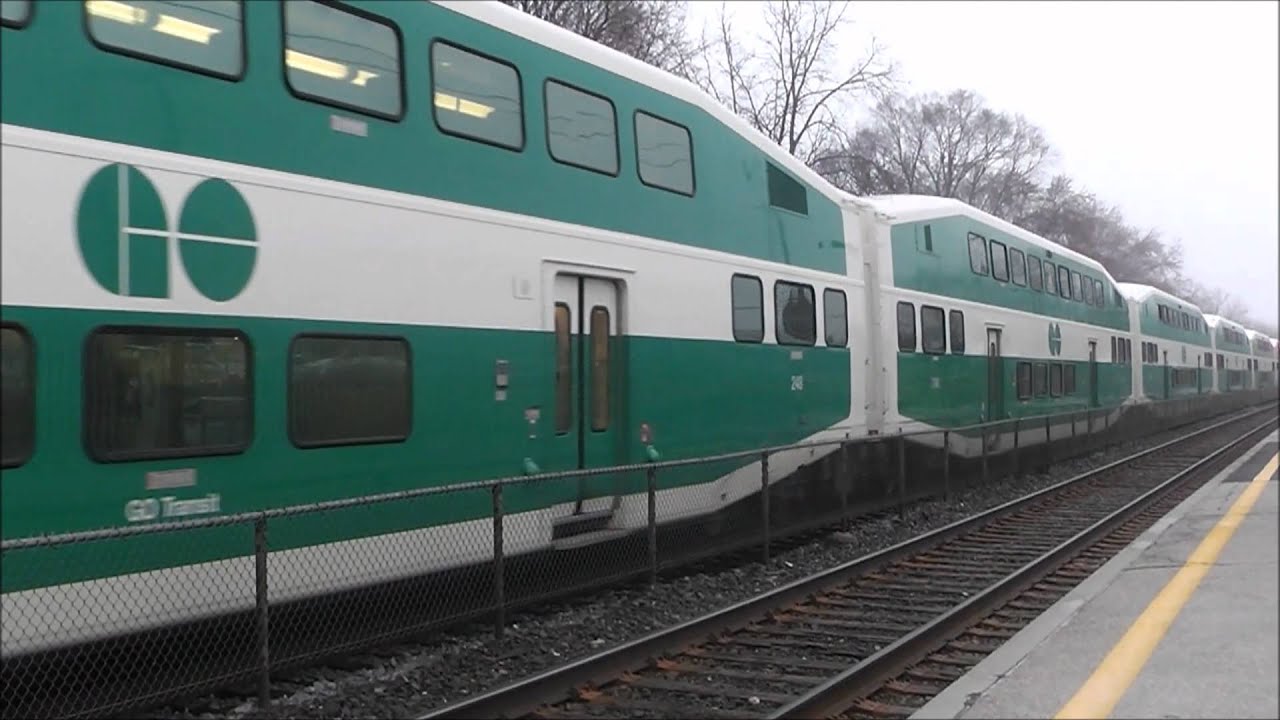 GO, VIA and TTC Streetcars at Long Branch, Toronto, 17.03.12