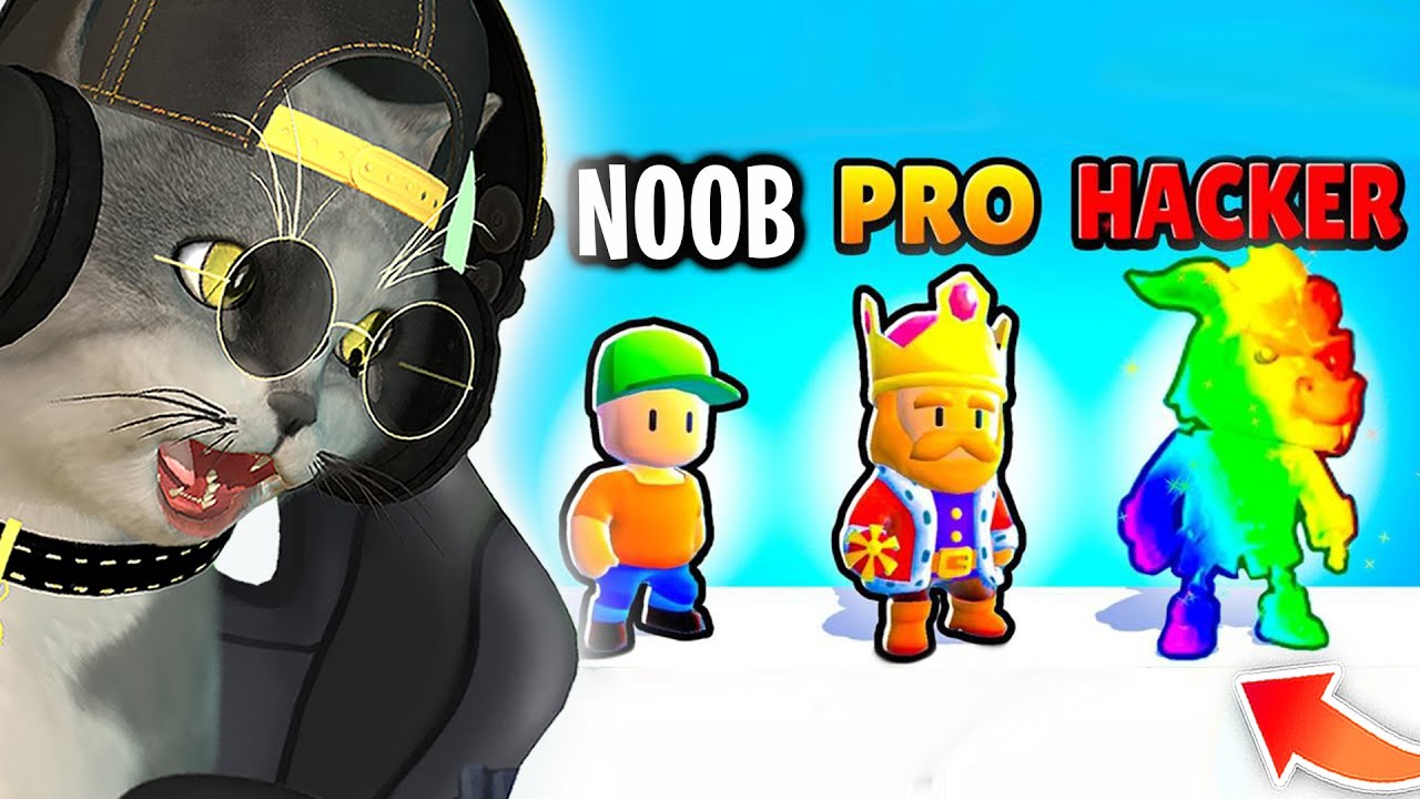 NOOB vs PRO vs HACKER U STUMBLE GUYS!!!