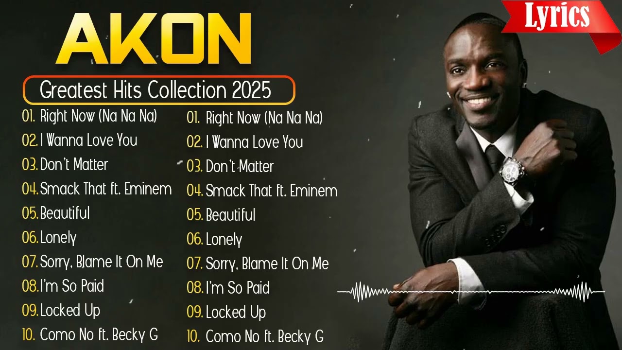 AKON Best Songs Playlist 2025 (Lyrics) | Full Hits Collection Album 2025