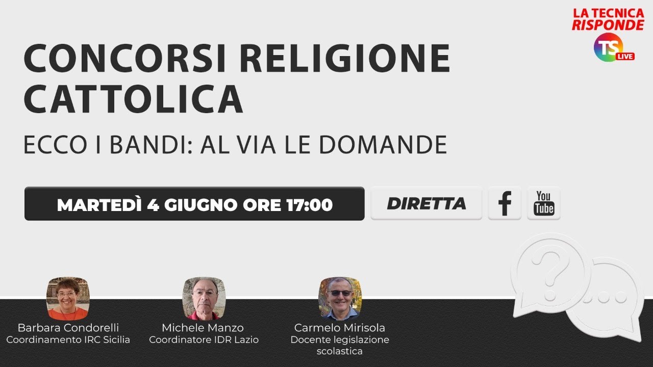 Concorso docenti religione cattolica, al via il bando