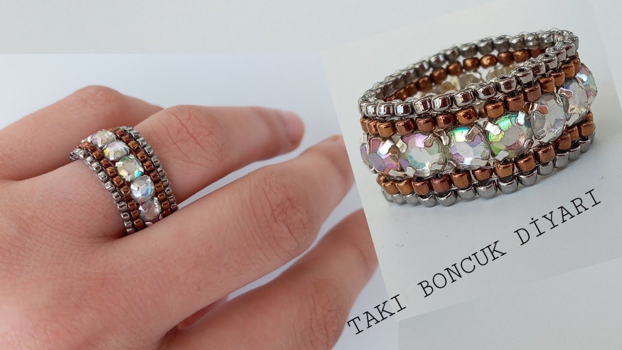 KUM BONCUKTAN SARMAL YÜZÜK YAPIMI /WRAPPED RING FROM SEED BEAD/ビーズリング作りDİY