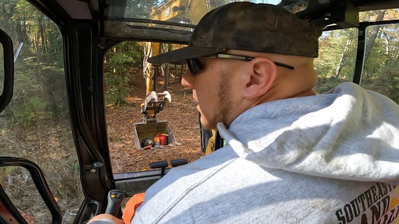 Cat 309 Excavator Cutting Trails through North Carolina Mountains