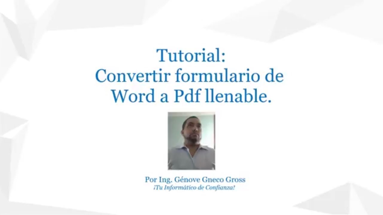 Tutorial Convertir formulario de Word a PDF llenable