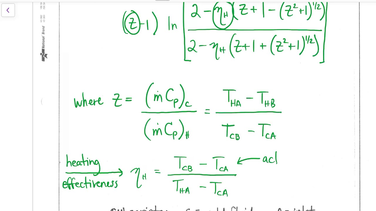 Lecture 25 - Multiple Pass Heat Exchangers - CHE 2300