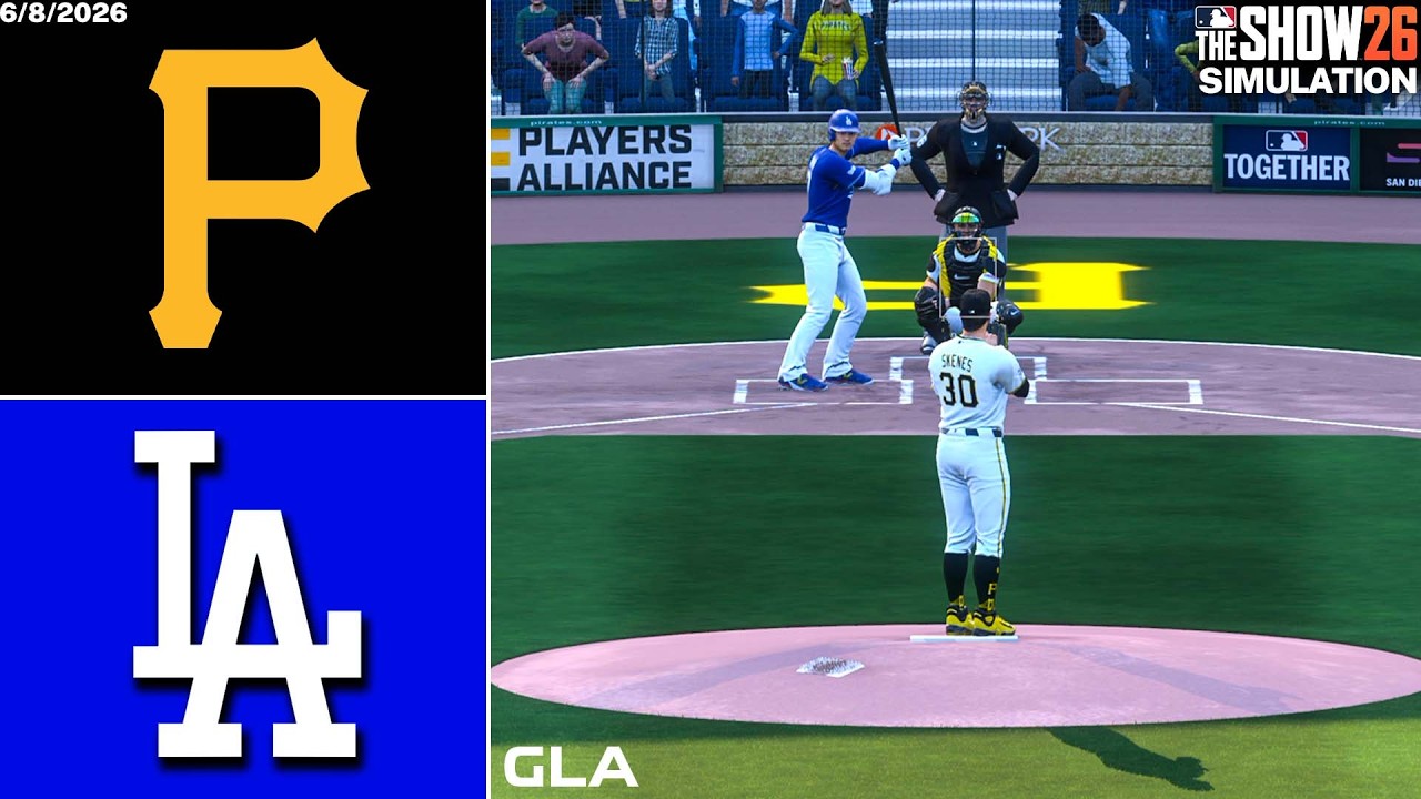 Dodgers vs. Pirates Simulation | 6/8/26 | MLB The Show 26 PS5 Gameplay