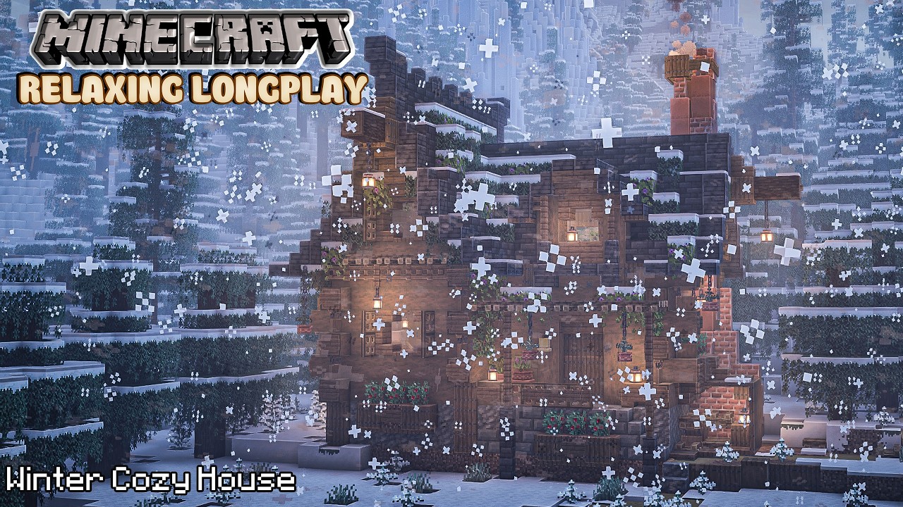 Minecraft Relaxing Longplay • Cozy Winter House • Snowy Taiga • No Commentary