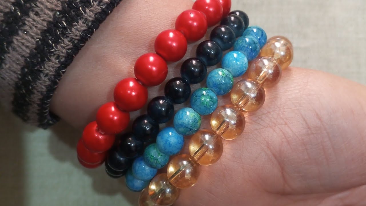 ایلاسٹک بیڈڈ بریسلٹ || elastic beaded bracelet professional method|| comment and get answers for