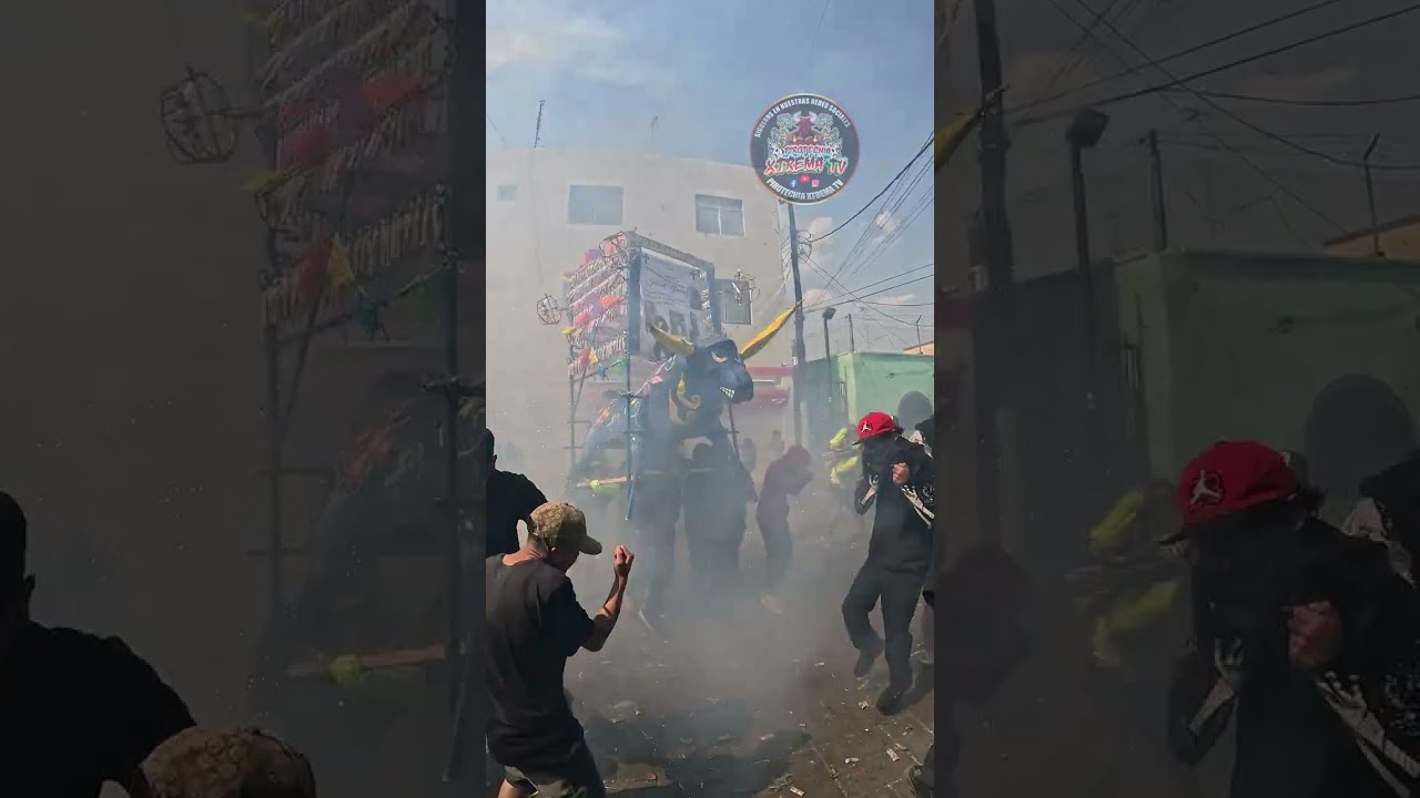 quema de vaquillas del Barrio La Asunción [3ra parte] Xochimilco CDMX 20 abril 2025