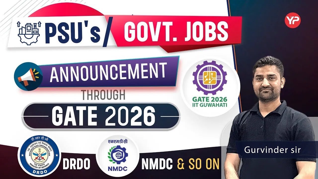 PSU's Govt Jobs announcements through GATE 2026   DRDO, NMDC & so on