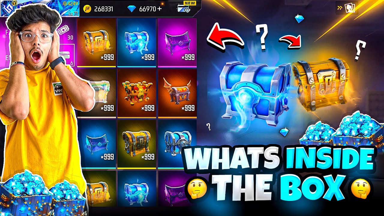 FreeFire Whats Inside The Boxes?😍Garena Gifted Me MysteryCrates Worth 25000Diamonds-Garena FreeFire