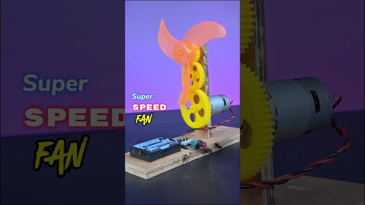 DIY Super Speed Gear Fan | How to Make a Super Speed Gear Fan at Home #shorts #fan #gear #motor