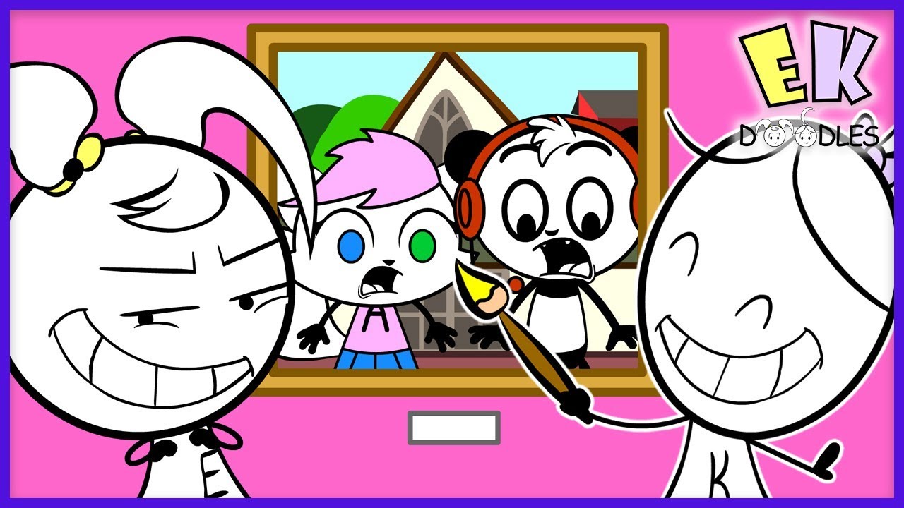 Visit the Art Museum with EK Doodles! Paintings of Ryan's World Friends