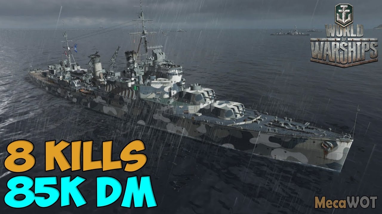 World of WarShips | Fiji | 8 KILLS | 85K Damage - Replay Gameplay 1080p 60 fps