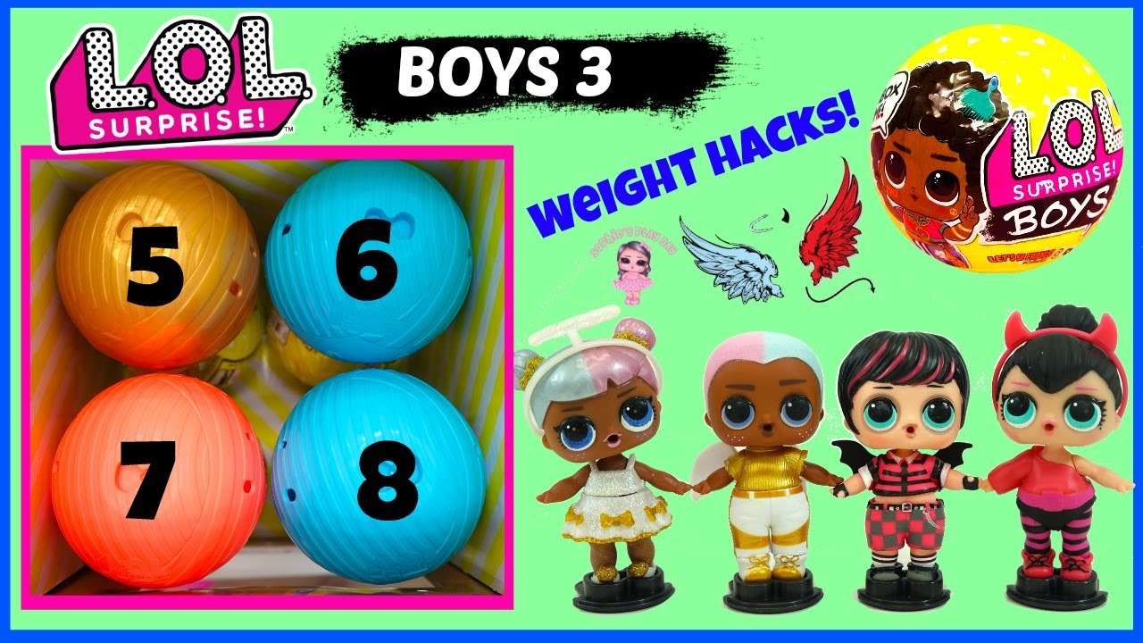 LOL Surprise Boys Series 3 Weight and Ball Placement Unboxing Middle Layer Gold Ball Purple Reign