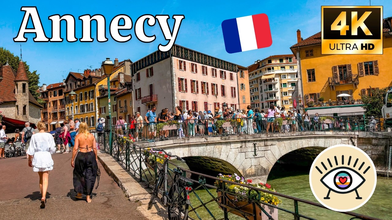 ПЕШЕХОДНАЯ ЭКСКУРСИЯ ПО АНСИ, ФРАНЦИЯ 🇫🇷 | Альпийская Венеция в 4K 🏞️
