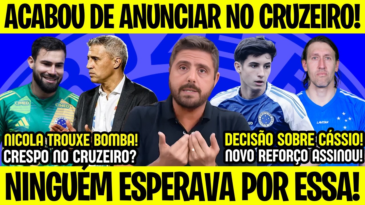 ✅ATACANTE ASSINOU! NICOLA TROUXE A BOMBA! CRESPO NO LUGAR DE TITE? DECISÃO URGENTE SOBRE CÁSSIO!