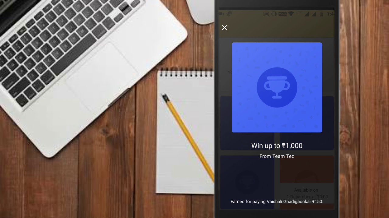 Google Tez 5 scratch card opens up Live. :)