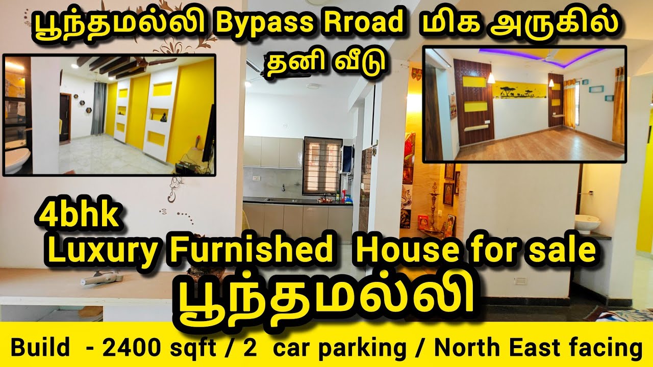 Luxury 4 bhk Furnished individual house for sale in Poonamallee.