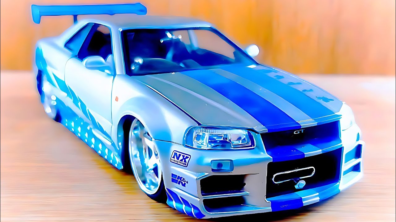 Jada 1/24 Fast and Furious Brian's Nissan Skyline GT-R R34 (BNR-34) | Jada Toys Diecast Cars