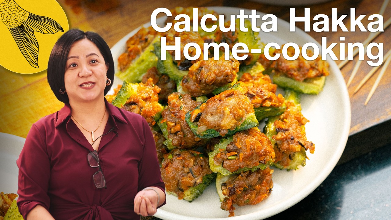 Stuffed bitter gourd with black bean sauce&mdash;Hakka Chinese home-cooking in Calcutta, feat. Jessie Yung