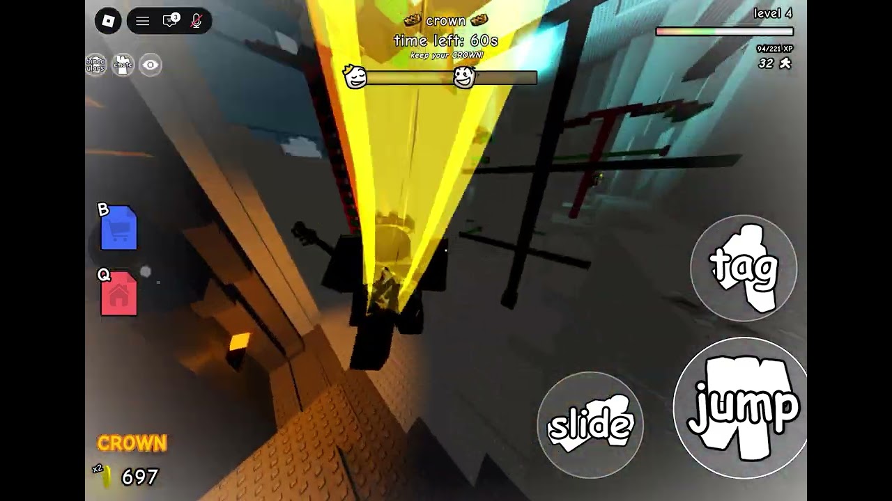 I tried getting the crown at untitled tag game but failed