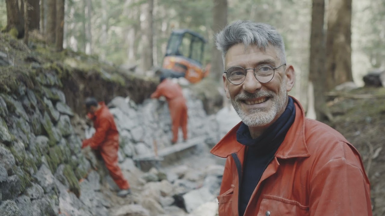 Restauration de la piste de Bobsleigh de 1924 en pierre sèche à Chamonix
