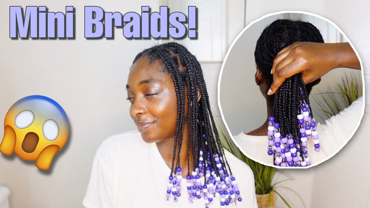 PROTECTIVE STYING MY NATURAL HAIR With BEADS ‼️ | DOING MINI BRAIDS