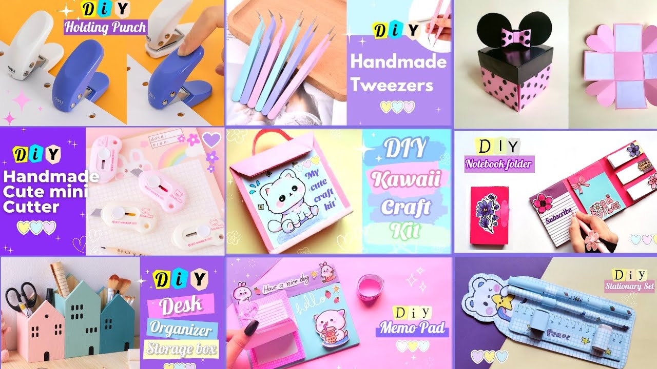 🌷DIY cute stationery ideas / How to make stationery at home / Handmade stationery / school craft