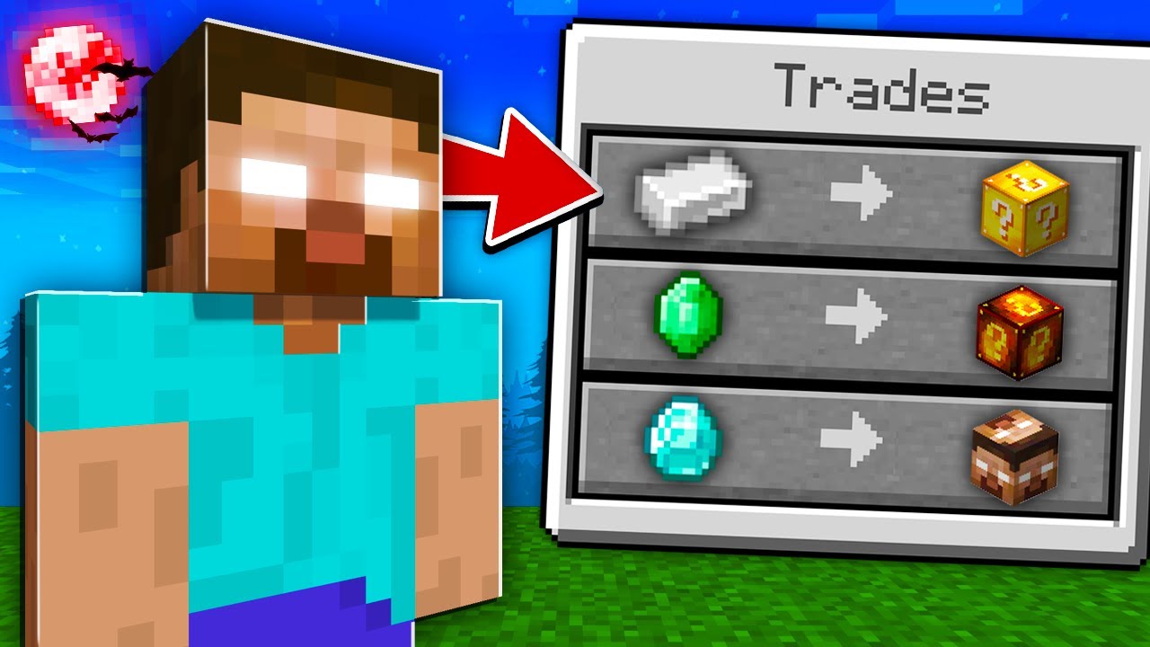 ماين كرافت بس نقدر نتقايض مع الهيروبراين !😱| بلوكات حظ الهيروبراين !🔥 مع @3BaaDi