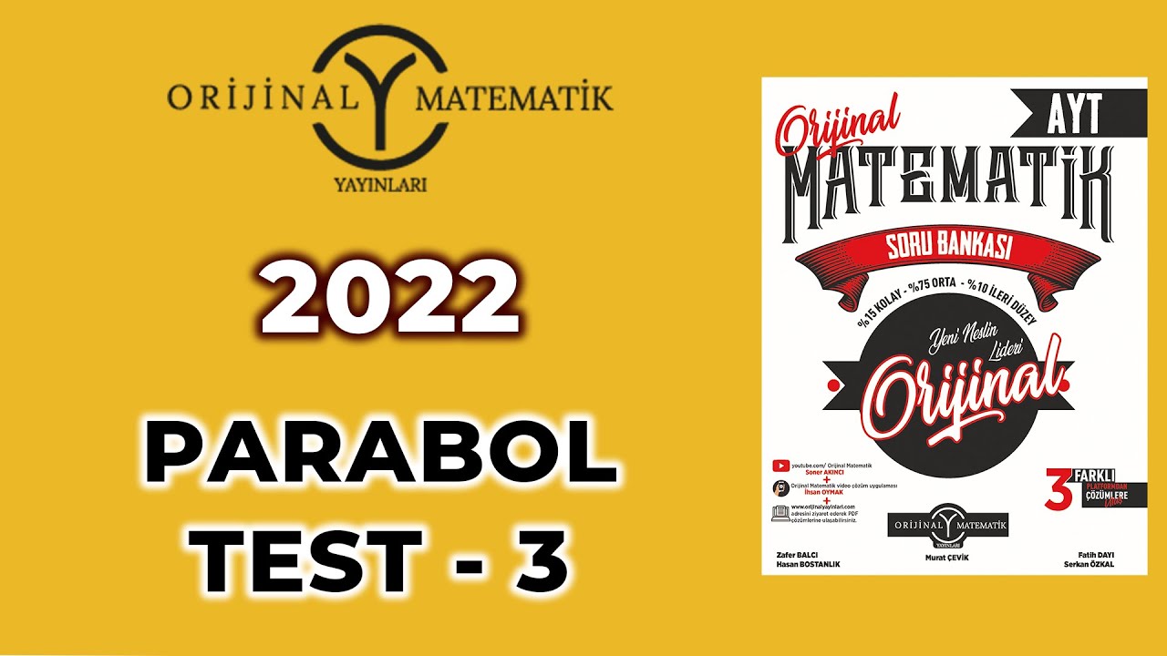 PARABOL TEST 3 - 2022 AYT MATEMATİK SORU BANKASI @SonerAkinciMatematik