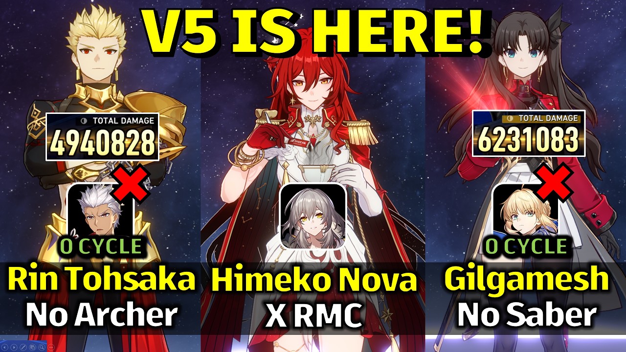 V5 IS HERE! E0S1 Rin DPS (No Archer), Gilgamesh (No Saber) & Himeko Nova x RMC | HSR 4.4