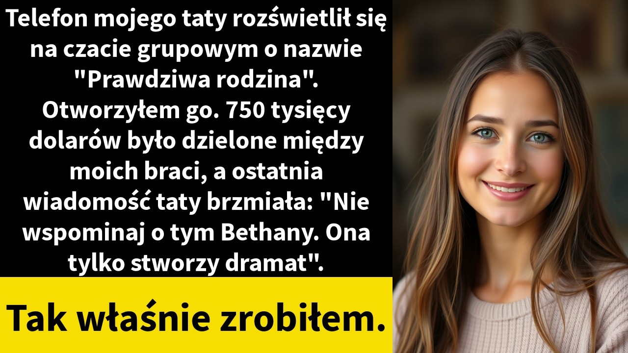 Telefon mojego taty rozświetlił się na czacie grupowym o nazwie 
