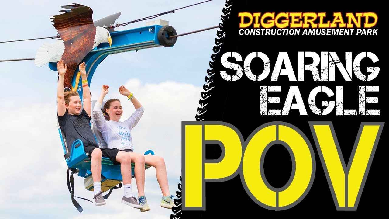 Soaring Eagle Zipline POV | Diggerland USA Construction Theme Park in New Jersey