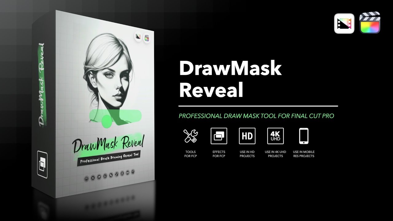 DrawMask Reveal - Professional Brush Drawing Reveal Tool for Final Cut Pro - Pixel Film Studios