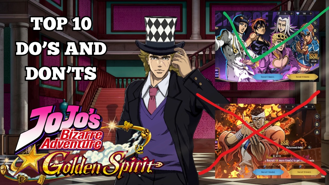 Топ-10: что можно и нельзя делать! | JoJo's Bizarre Adventure: Golden Spirit
