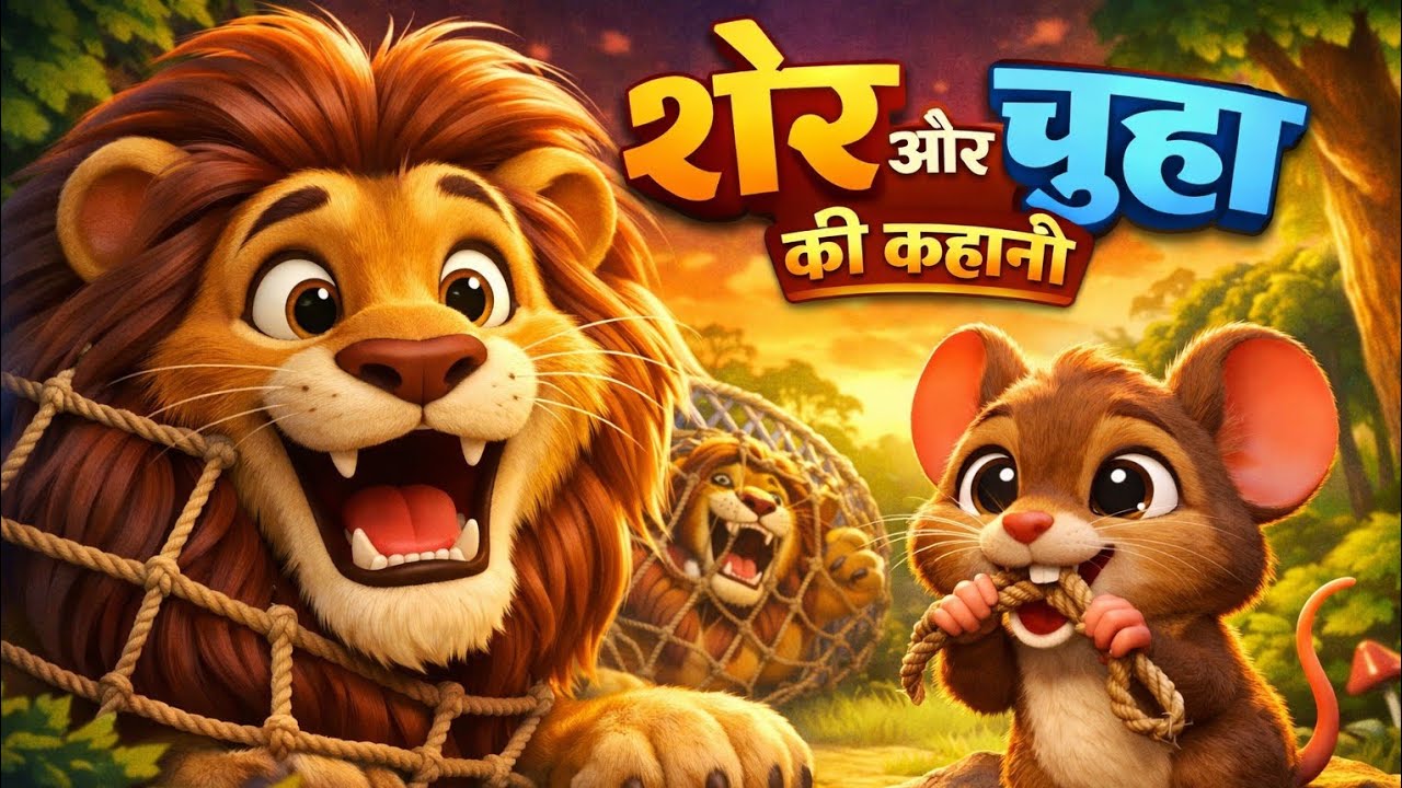 शेर और चूहा की कहानी | The Lion and the Mouse in Hindi | Kids Moral story |