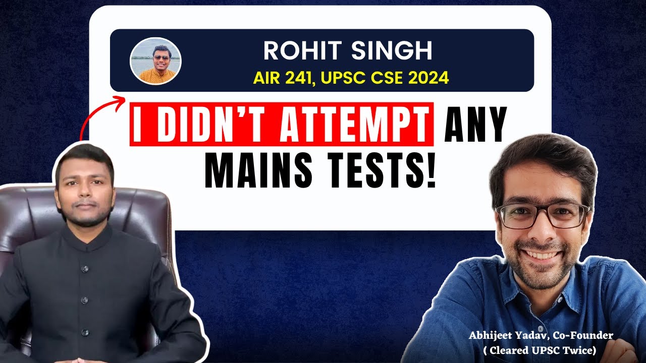 I Cleared UPSC with a job | High scorer in Essay paper | Rohit Singh AIR 241