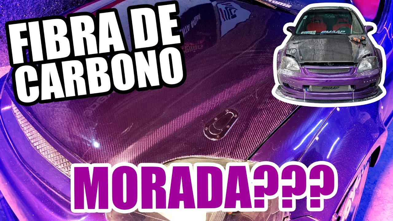 FIBRA DE CARBONO MORADA en mi Civic / Entintamos la Fibra | Marco MAAP Carshop