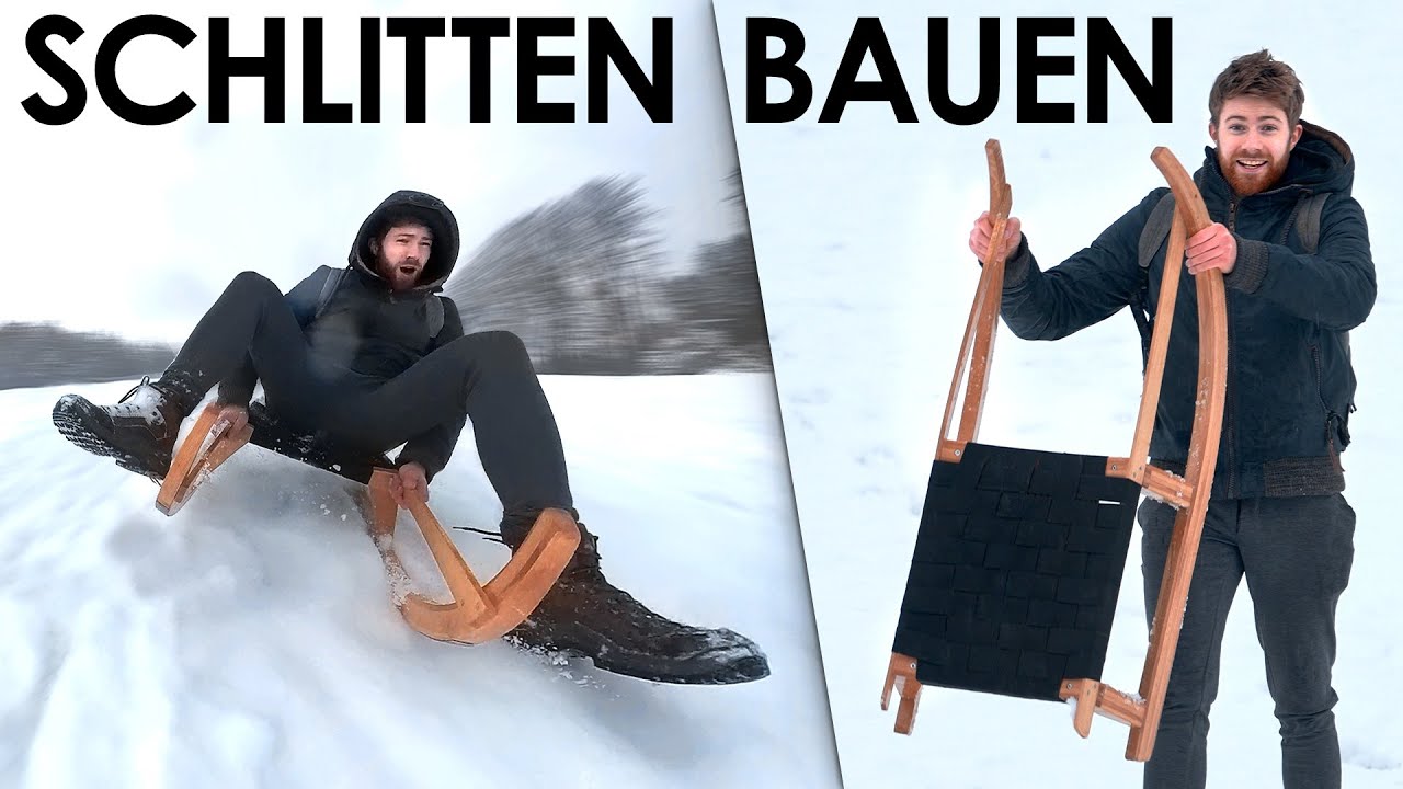 Schlitten selber bauen & Abfahrt ! (Zu gefährlich)