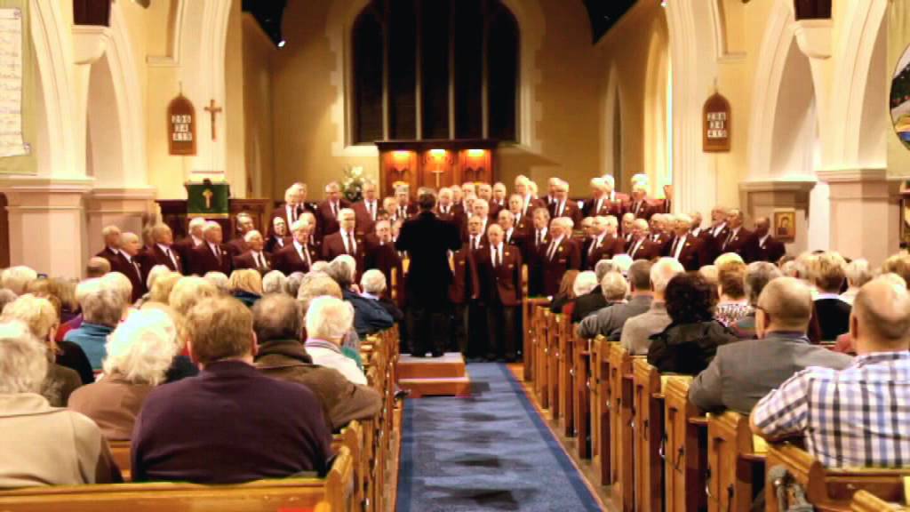 Trelawnyd Male Voice Choir singing Calon Lan at Parish Church, Prestatyn