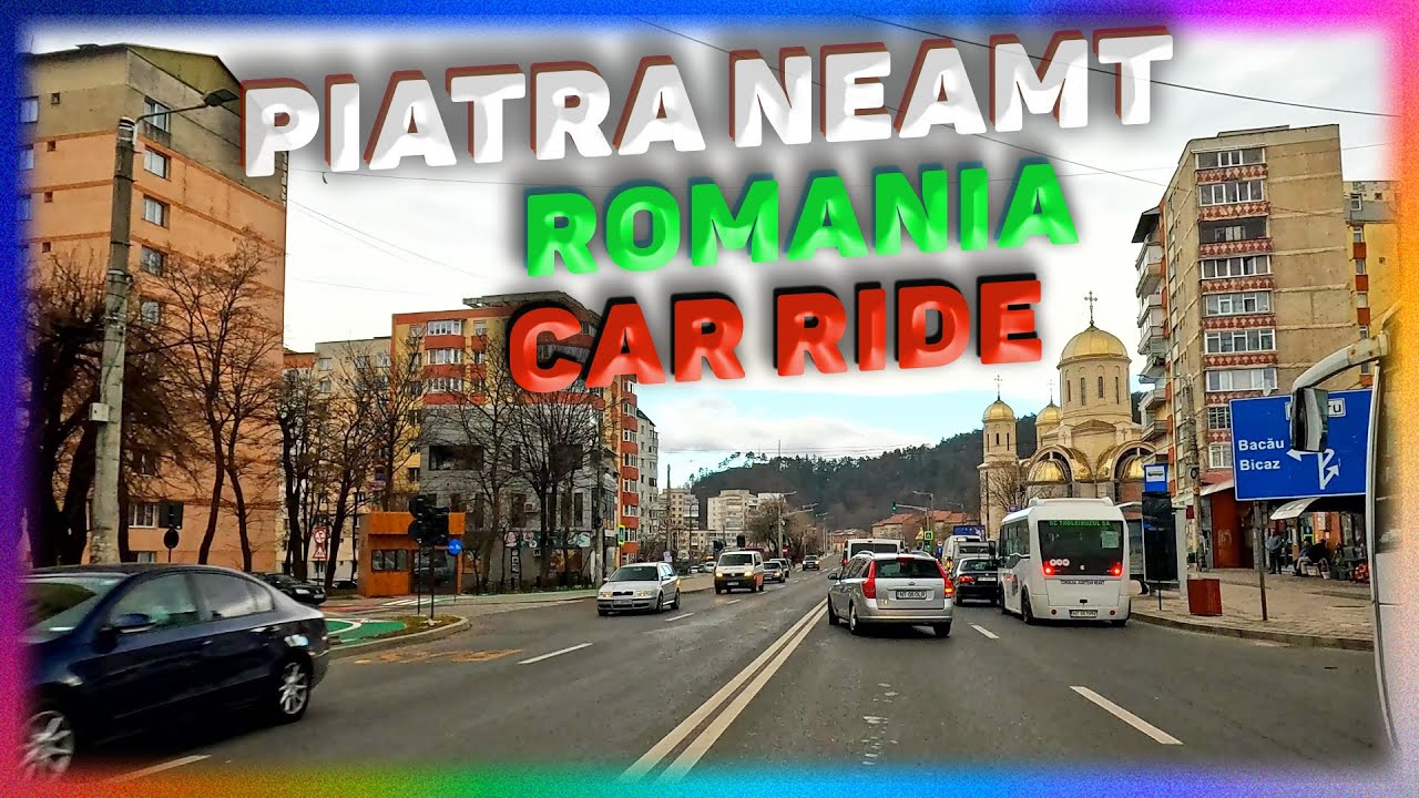 Car Ride to The PIATRA NEAMT Town, Judetul Neamt, Romania. Road Trip. 4K. GoPro Hero 12.