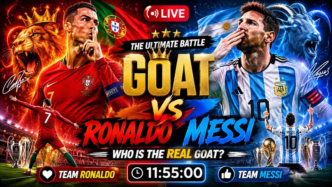 🐐🇺🇲 GOAT Battle LIVE 🔴 Messi vs Cristiano Ronaldo🏐🇺🇲