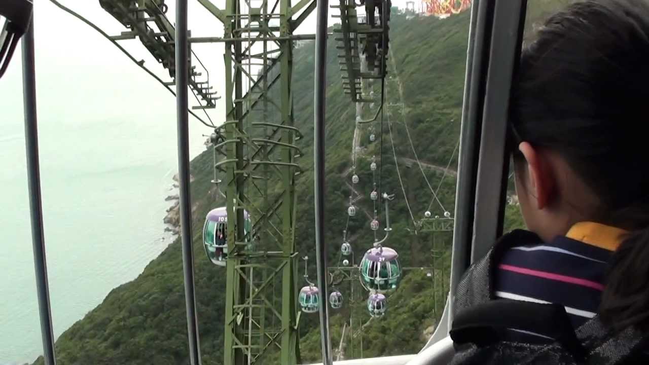 Ocean Park Cable Car temporarily stops, Hong Kong 1080p HD
