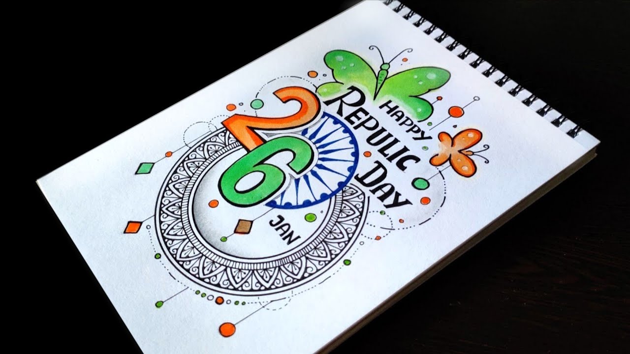 Happy Republic Day Drawing 🇮🇳 | 26 January Mandala Art | Happy Republic Day Tricolour Drawing Easy 