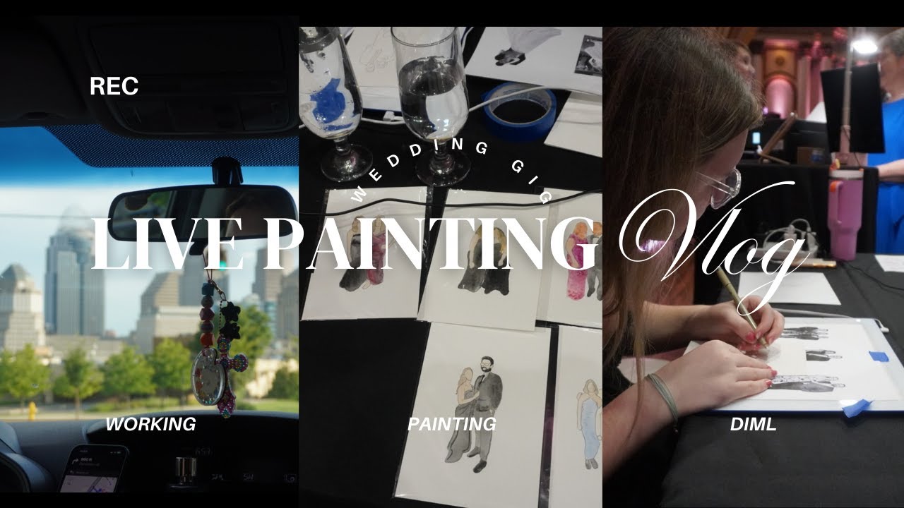 VLOG | PAINTING LIVE WEDDING GUEST PORTRAITS | DIML