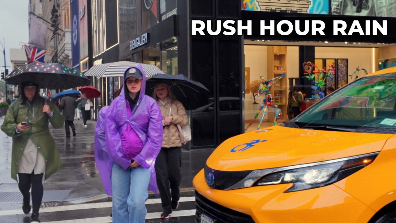 NYC in the Rain ☔️ | 5th Avenue Rush Hour Walk