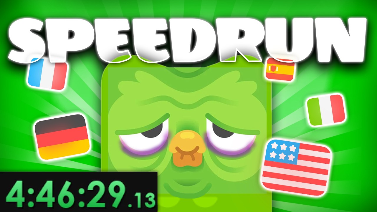 Eu fiz uma Speedrun de ZERAR o Duolingo! (e fiquei traumatizada.)